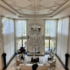 Traditional Candle-Shaped Crystal Chandelier with K9 Crystal Finish for Staircase Foyer Living