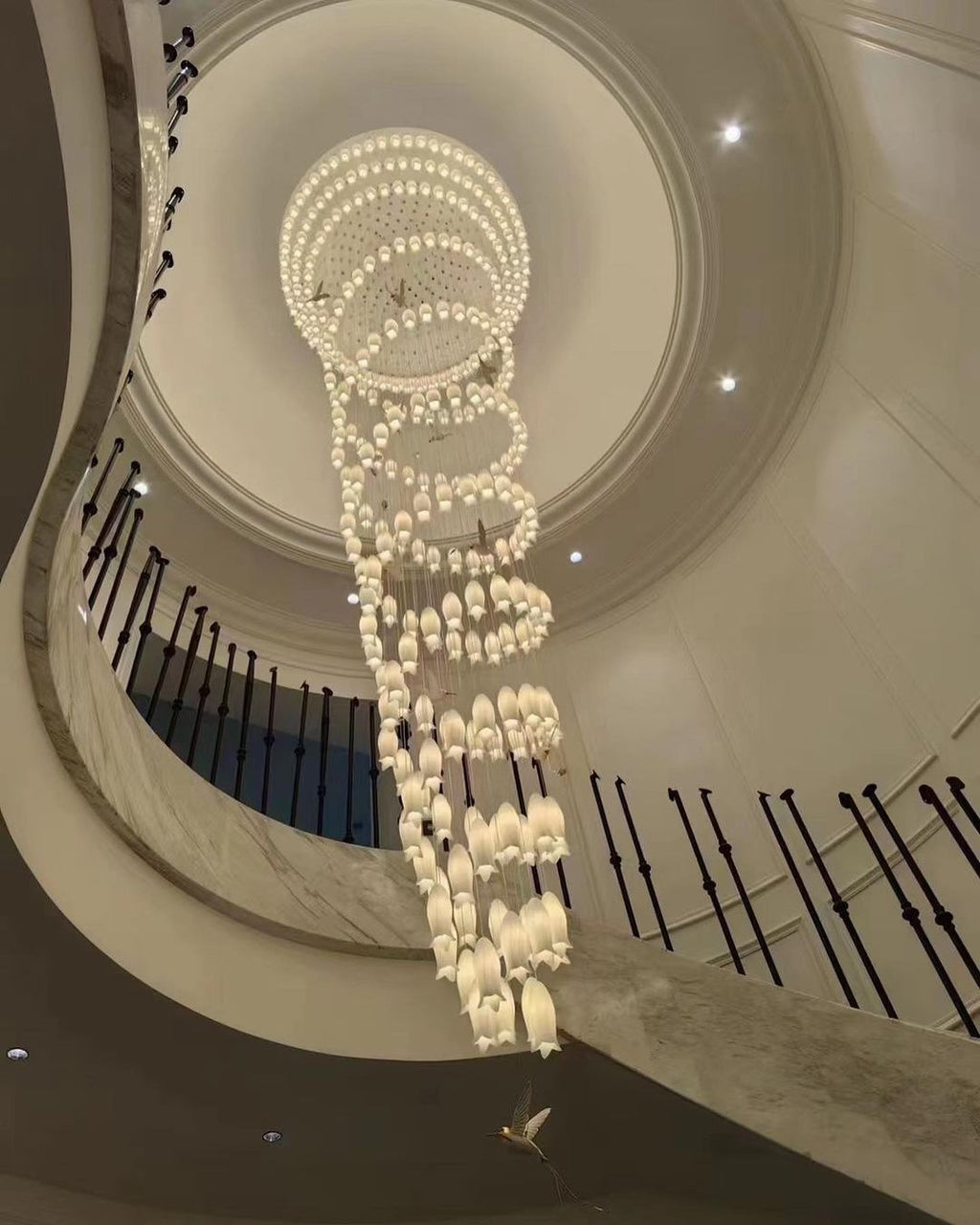 Elegant Flower Chandelier for Foyer / Staircase
