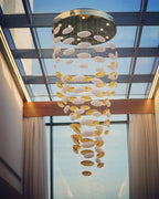 Modern Artistic Unique Golden Dragon Egg Pendant Ceiling Light for Staircase / Sales Center / Hotel