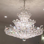 Luxury Empire-Shaped Floral Crystal Chandelier with K9 Crystal Finish for Foyer and Living Room