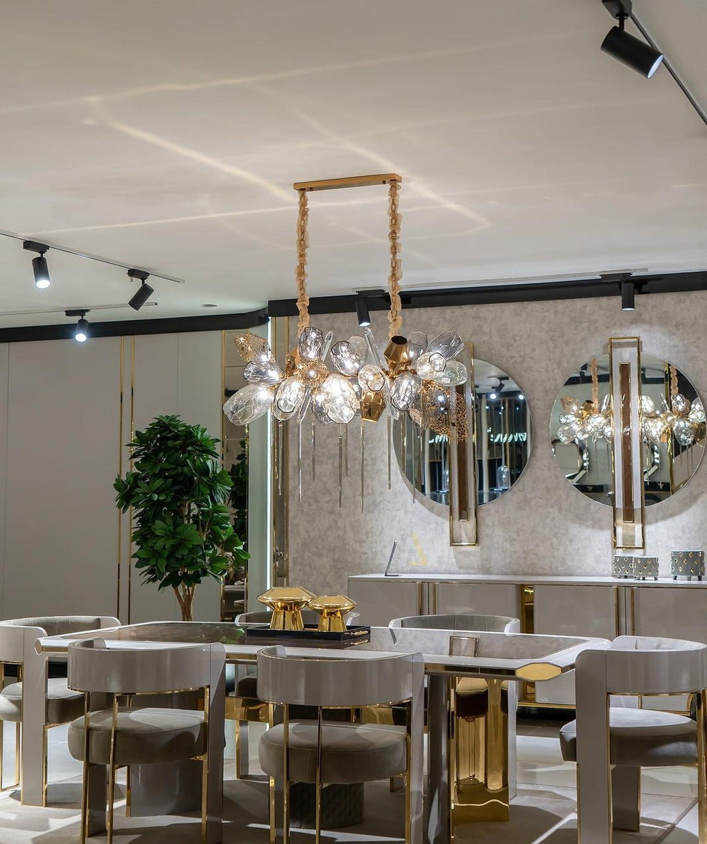 Glass Chandelier Italian Light Luxury Light for Dining Room / living Room