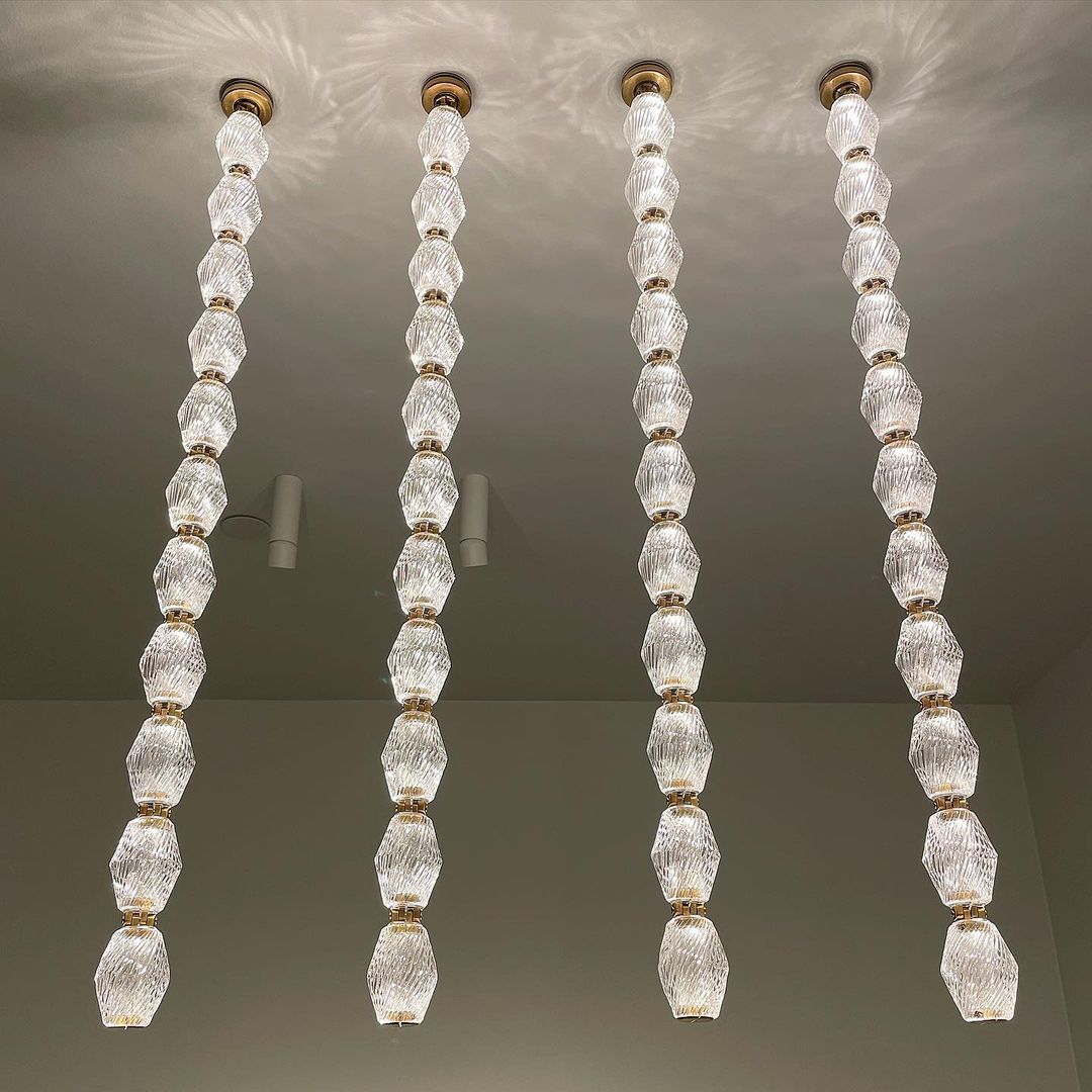 Creative Glass Pearl Necklace Pendnat Chandelier for Living / dining Room / staircase