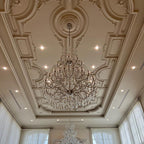 Traditional Candle-Shaped Crystal Chandelier with K9 Crystal Finish for Staircase Foyer Living