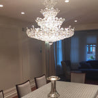 Luxury Empire-Shaped Floral Crystal Chandelier with K9 Crystal Finish for Foyer and Living Room