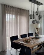 Modern Rectangular Smoky Gray Glass and Metal Chandelier for Dining Room & Kitchen Island