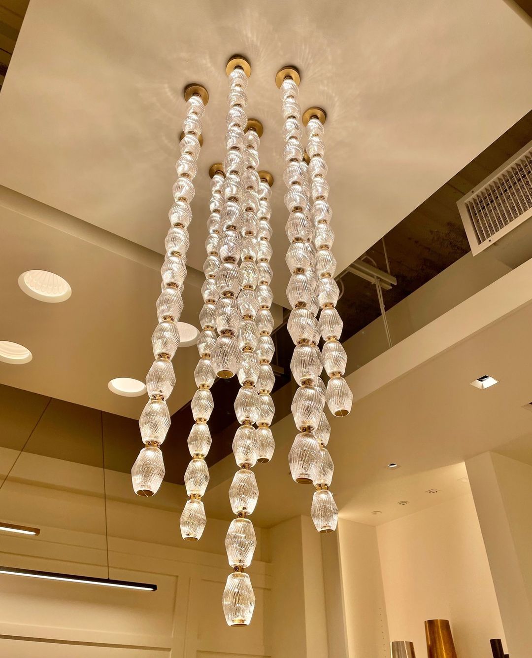 Creative Glass Pearl Necklace Pendnat Chandelier for Living / dining Room / staircase