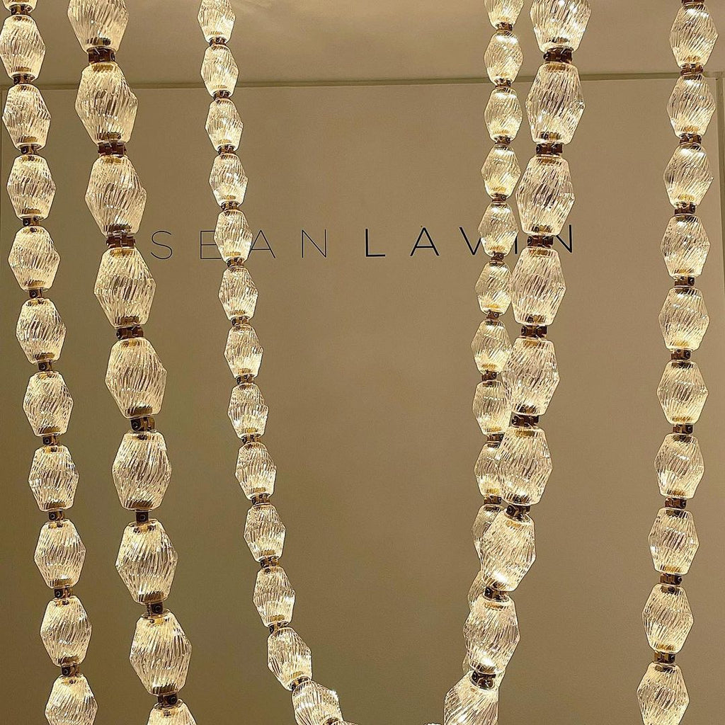 Creative Glass Pearl Necklace Pendnat Chandelier for Living / dining Room / staircase