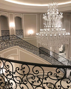 Traditional Candle-Shaped Crystal Chandelier with K9 Crystal Finish for Staircase Foyer Living