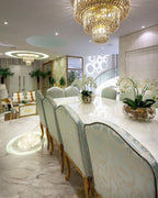 Extra Large Gold Flush Mount Crystal Light Round 3-Layers Decorative Living Room / dining Room Light