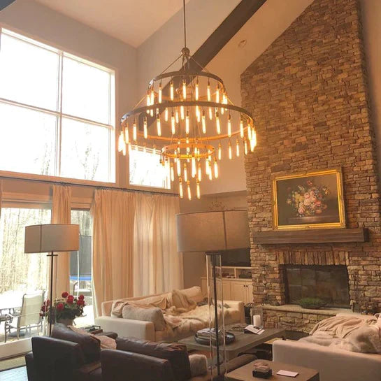 Retro-Inspired Metal Pendant Light Chandelier for Living Room / bedroom / staircase / villa