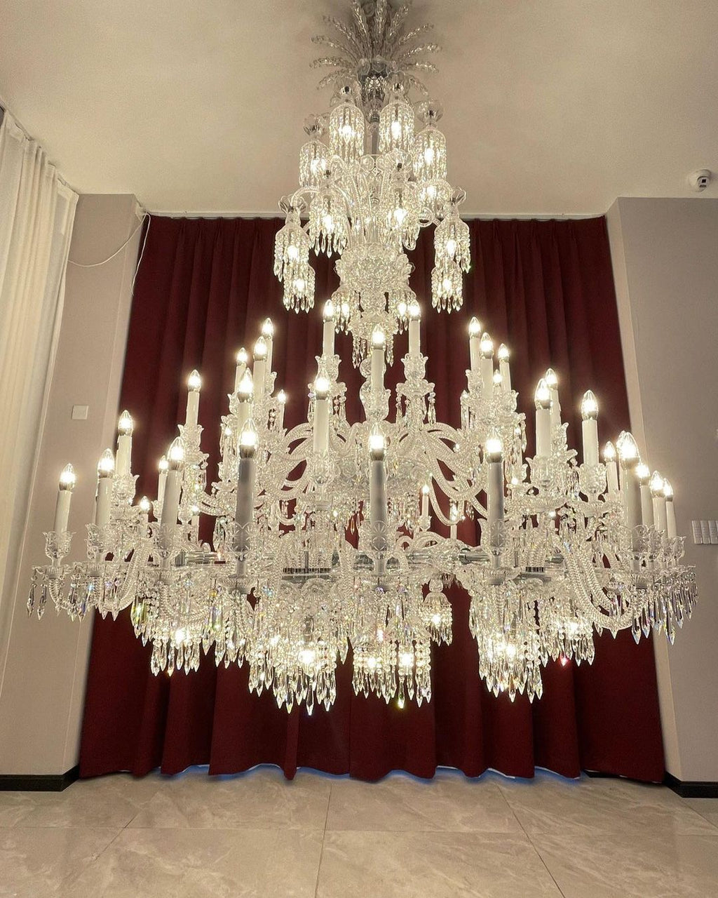 Luxury Large Multi Candles Chandelier Islam Crystal Ceiling Lighting for Living Room / Hall Decoration