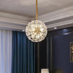 Round Crystal Chandelier Ball Ceiling Lighting for Staircase or Dining Room