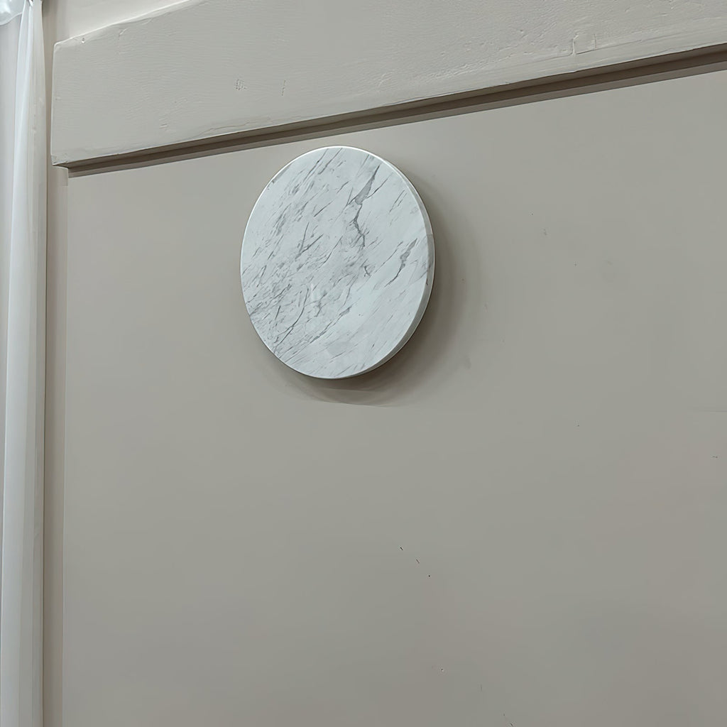 Round White Marble Sconce