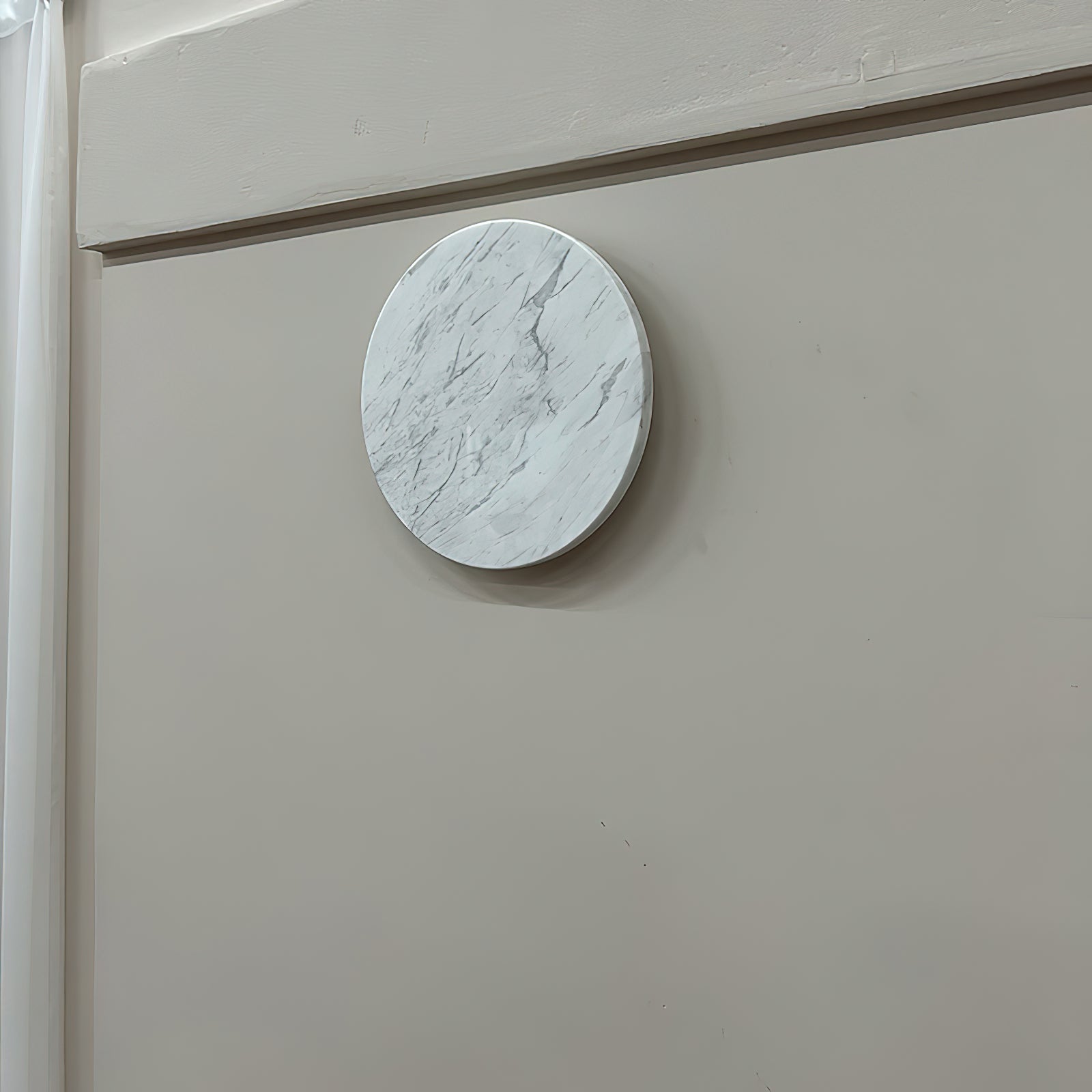 Round White Marble Sconce