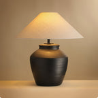 Rustic Black Ceramic Table Lamp