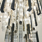 Modern Luxury 7-Tiered Floating Glass Chandelier Flush Mount for High-Ceiling / staircase / duplex