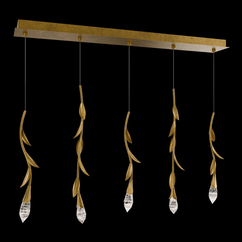 Modern Luxury Floating Branches Floral Crystal Chandelier with Rectangular Canopy for High-Ceiling