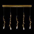 Modern Luxury Floating Branches Floral Crystal Chandelier with Rectangular Canopy for High-Ceiling