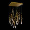 Modern Luxury Floating Branches Floral Crystal Chandelier with Square Canopy for High-Ceiling