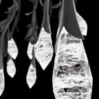 Modern Luxury Floating Branches Floral Crystal Chandelier with Rectangular Canopy for High-Ceiling