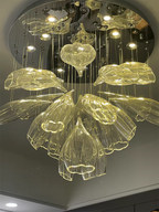 Light Luxury Glass Petal-Shaped Chandelier with Superior Finish