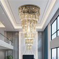 Modern Luxury 7-Tiered Floating Glass Chandelier Flush Mount for High-Ceiling / staircase / duplex