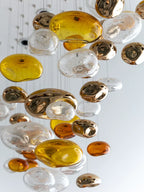 Light Luxury Colorful Glass Floating Chandelier for Living Room