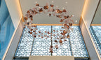 Modern Square Glass Spiral Long Pendant Chandelier
