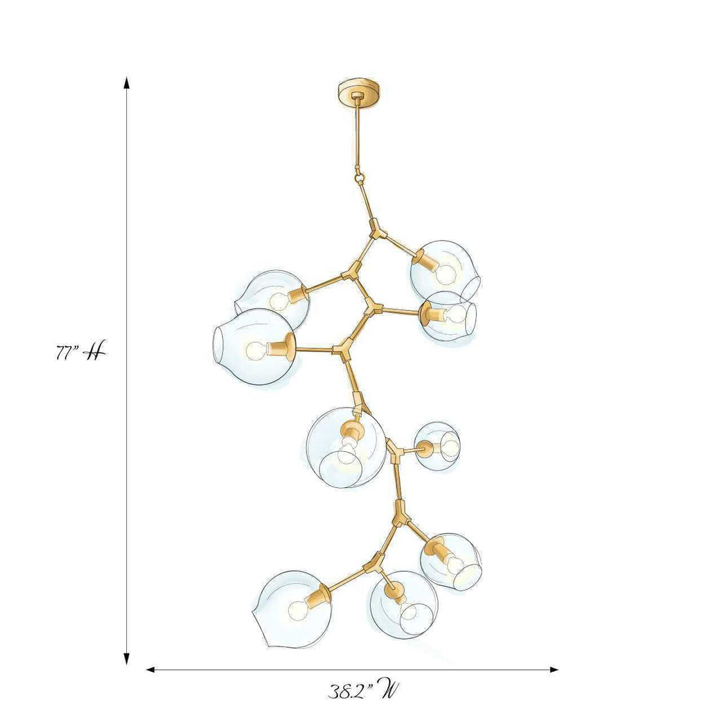 Covington Drop Globe Branching Bubble Chandelier 38''