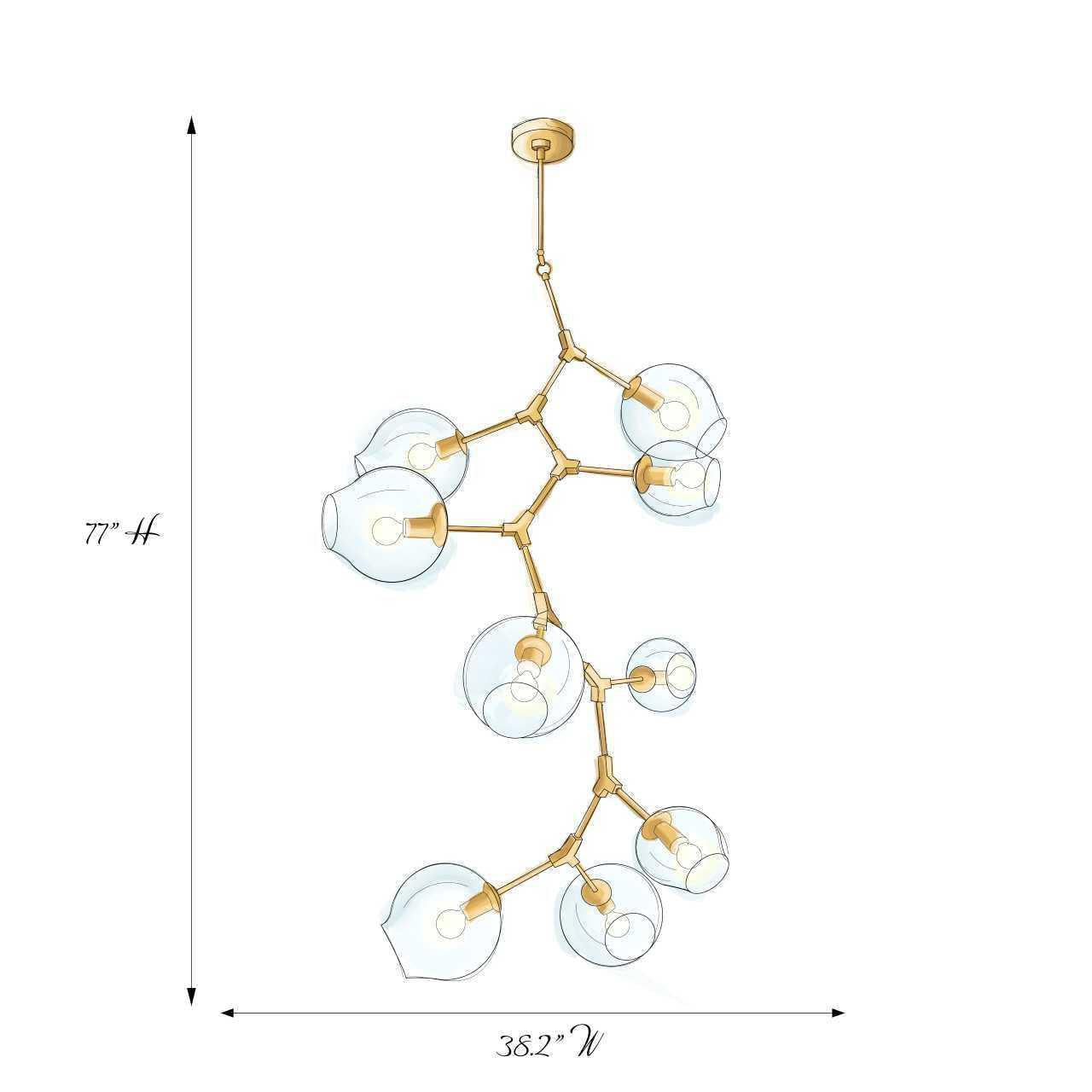 Covington Drop Globe Branching Bubble Chandelier 38''