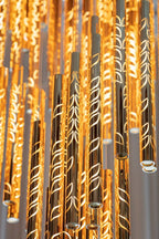 Modern Art Design Floating Leaves-Inspired Glass Tube Chandelier for High-Ceiling