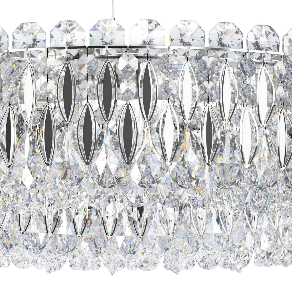 Light Luxury Crystal Beads Drum Collection Flush Mounted / rectangle / round Chandelier
