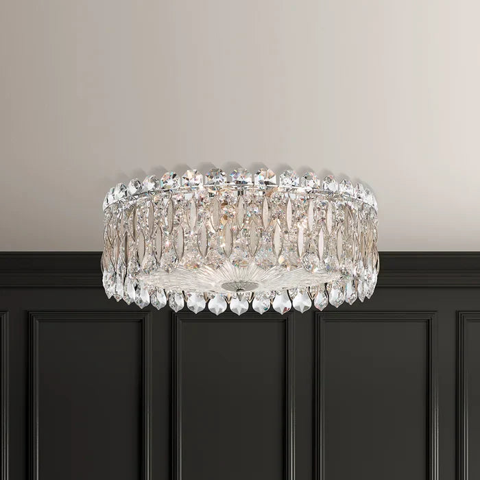 Light Luxury Crystal Beads Drum Collection Flush Mounted / rectangle / round Chandelier