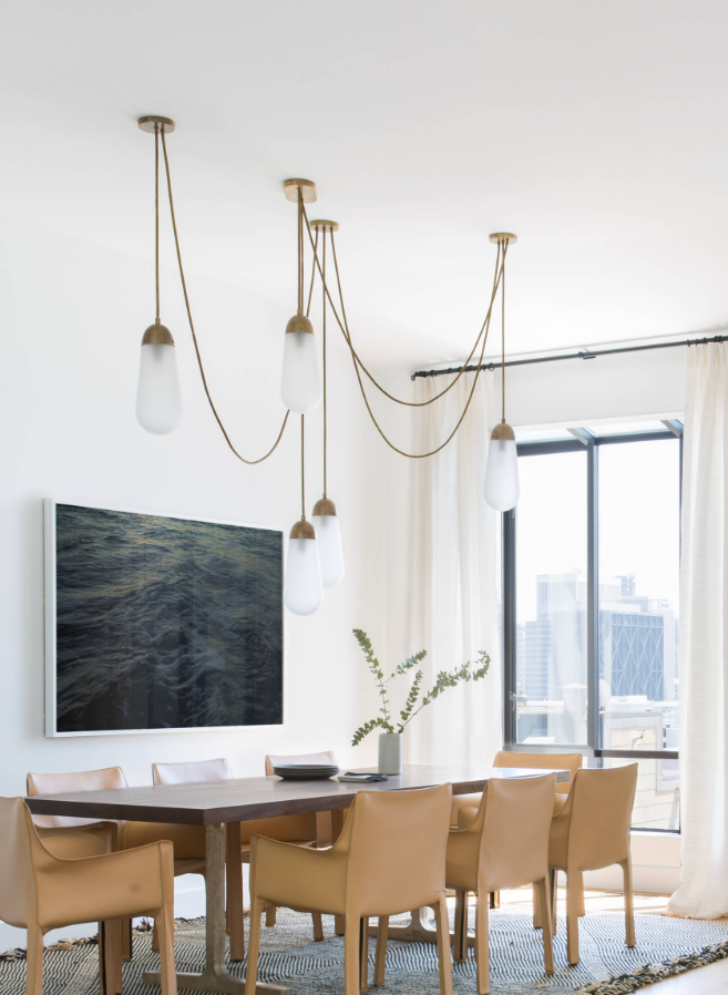 Modern Floating Pears-Inspired Frosted Glass Pendant for High-Ceiling