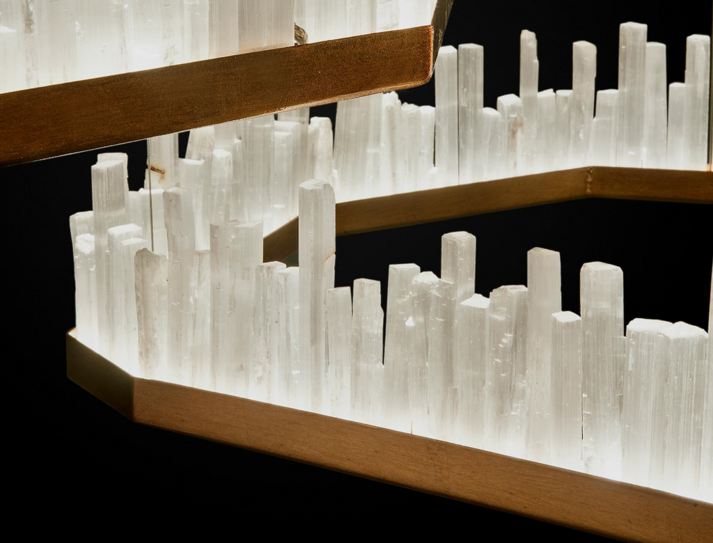 Modern Irregular Natural Crystal Chandelier for Living / dining Room