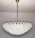 Murano Chandelier – Poliedri – 185 Glass – White Alabaster