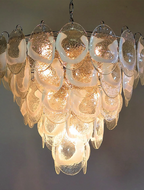 Murano Chandelier – 50 Lattimo Glass – Transparent