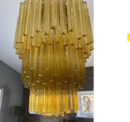 Murano Glass Chandelier – Triedri – 242 Prisms – Amber