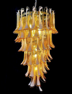 Murano Glass Chandelier – 83 Petals – Caramel
