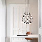 Modern Basket Pendant Chandelier with Acrylic and Metal Finish for Living and Dining Room