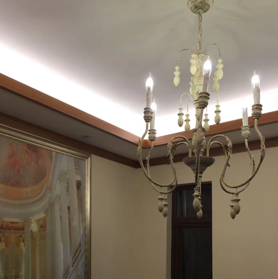 French Vintage Candle Chandelier for Living Room / bedroom