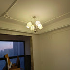 Ceramic Ribbed Chandelier