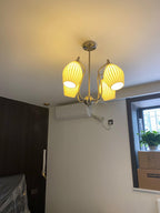 Ceramic Ribbed Chandelier