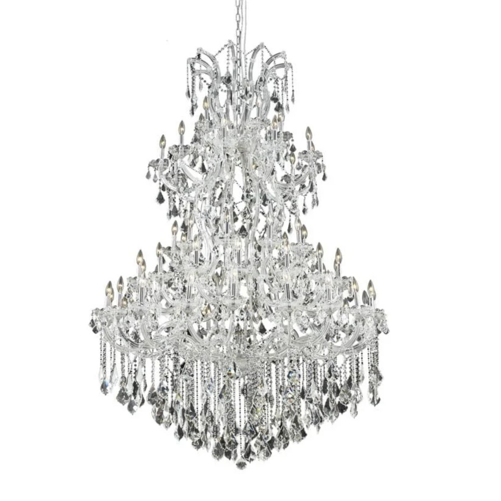 Traditional Candle-Shaped Crystal Chandelier with K9 Crystal Finish for Staircase Foyer Living