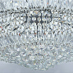 Silver / Chrome Extra Large Crystal Chandelier Foyer Entryway Long Ceiling Lighting for Staircase