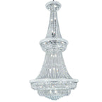Silver / Chrome Extra Large Crystal Chandelier Foyer Entryway Long Ceiling Lighting for Staircase