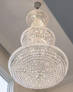 Luxury French Empire Chandelier for Villa Hall Ceiling Three-Layers Crystal Light for Hotel Lobby