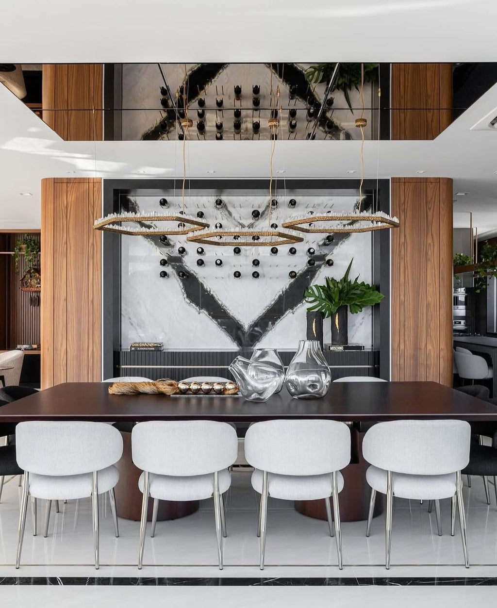 Hand Hammered Brass Natural Crystal Chandelier for High-Ceiling / low-Ceiling