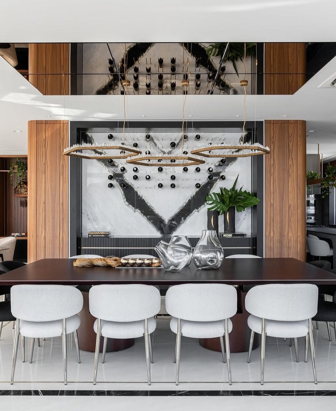 Hand Hammered Brass Natural Crystal Chandelier for High-Ceiling / low-Ceiling