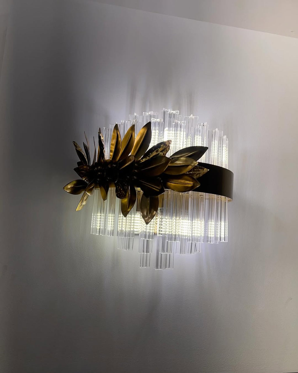 Modern Round / rectangular Gold Leaves Crystal Chandelier for Living Room / dining Room